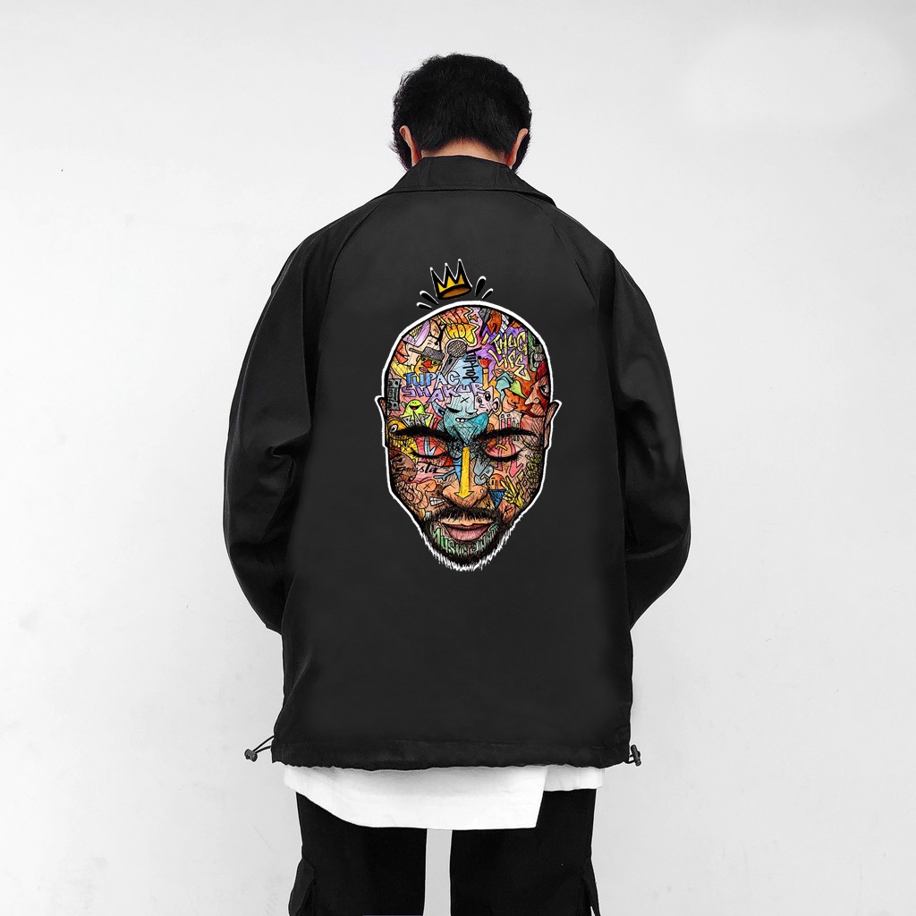 Áo khoác jacket TUPAC dù 2 lớp Local Brand unisex - Áo khoác nam nữ Ullzang Basic có form rộng XL - OCEAN.CLO