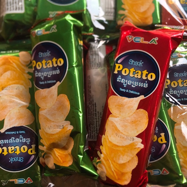 Bim Bim Snack Khoai Tây Potato Miếng bào mỏng VeLa, Đồ Ăn Vặt Cổng Trường