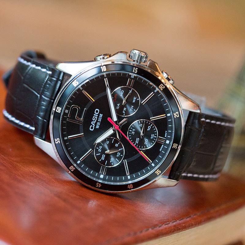 Đồng Hồ Nam Casio Dây Da MTP-1374L-1AV Chính Hãng