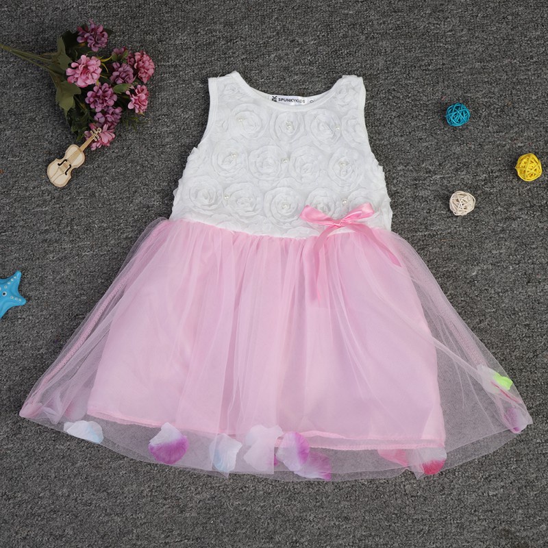 Đầm ngắn tay dáng xòe in hình chuột Mickey đáng yêu cho bé gái