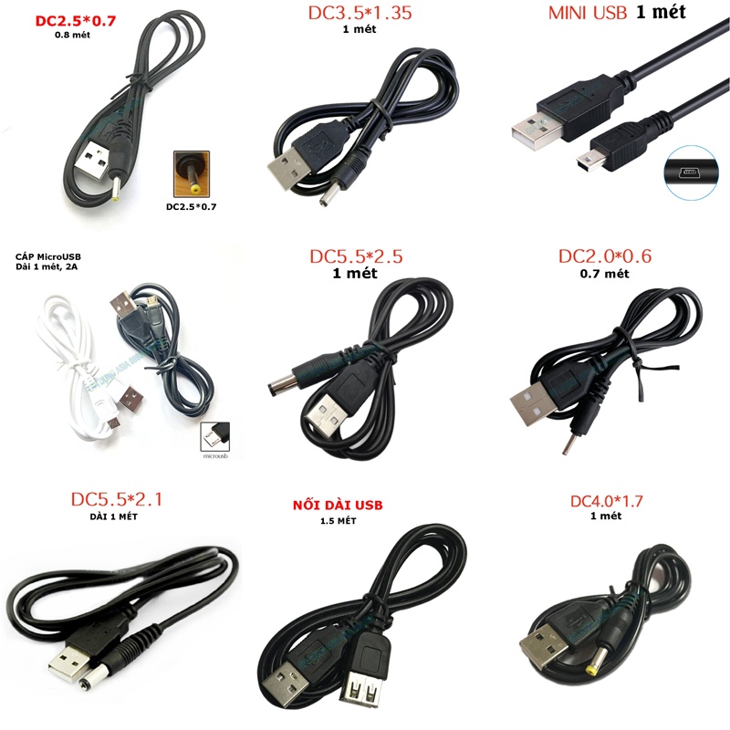 Dây cáp chuyển đổi USB các loại