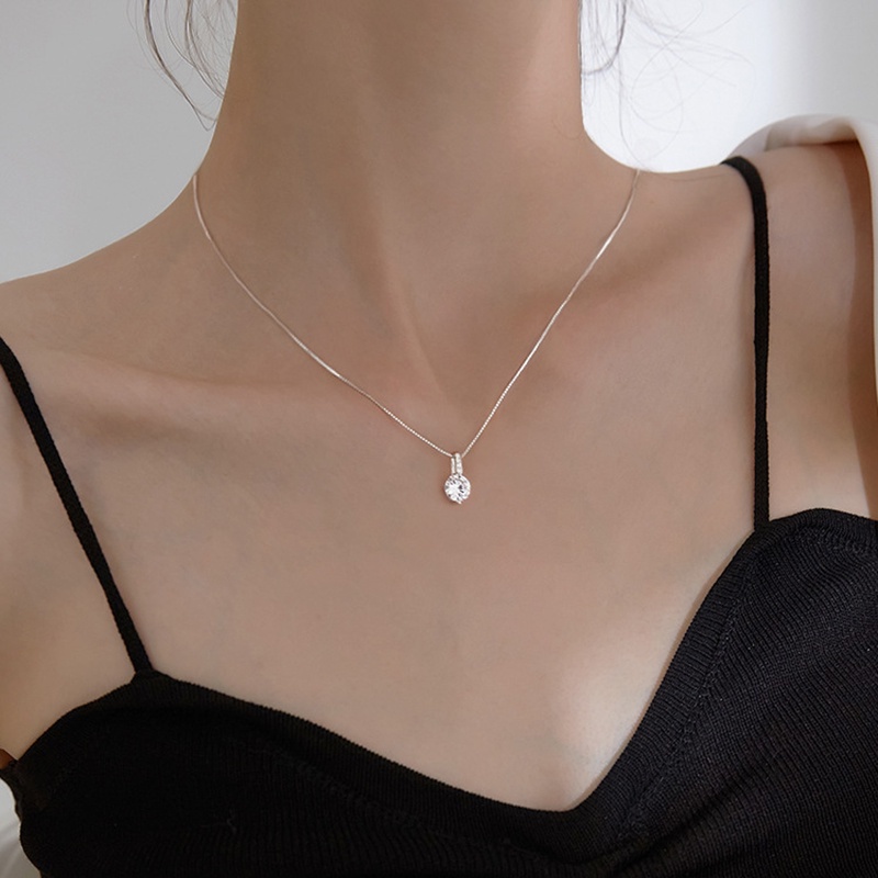 Vòng cổ Mặt Hình Học Nhỏ Đơn Giản Đính Kim Cương Lấp Lánh Thời Trang Cho Nữ