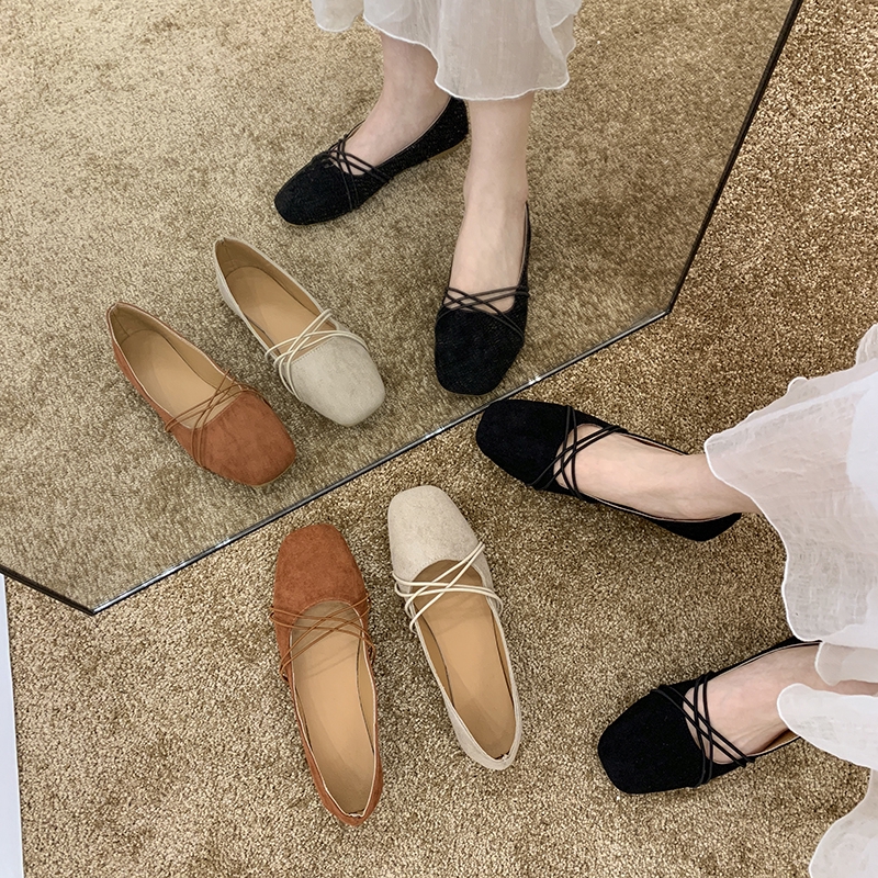 [ Mã 66CBSALE giảm 30K đơn 200K] Giày Búp Bê Nữ Gót Thấp Thời Trang Hàn | BigBuy360 - bigbuy360.vn