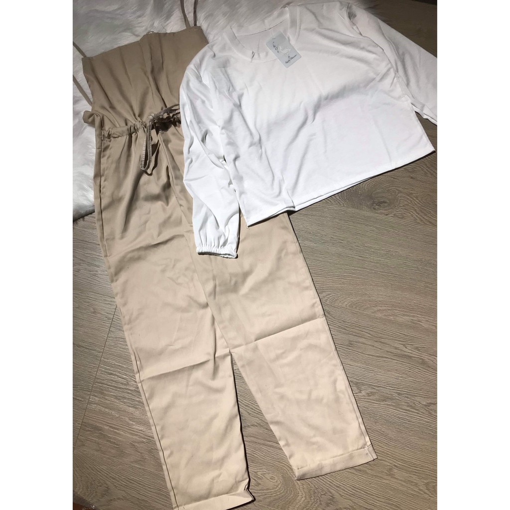 Sét yếm rút eo kèm áo tay bồng HSU0919 | BigBuy360 - bigbuy360.vn