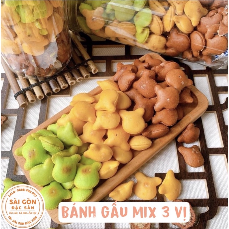 Bánh gấu nhân kem mix 3 vị Thiên Hồng Loại Đặc Biệt Ngon 420g Đồ Ăn Vặt Sài Gòn Đặc Sản