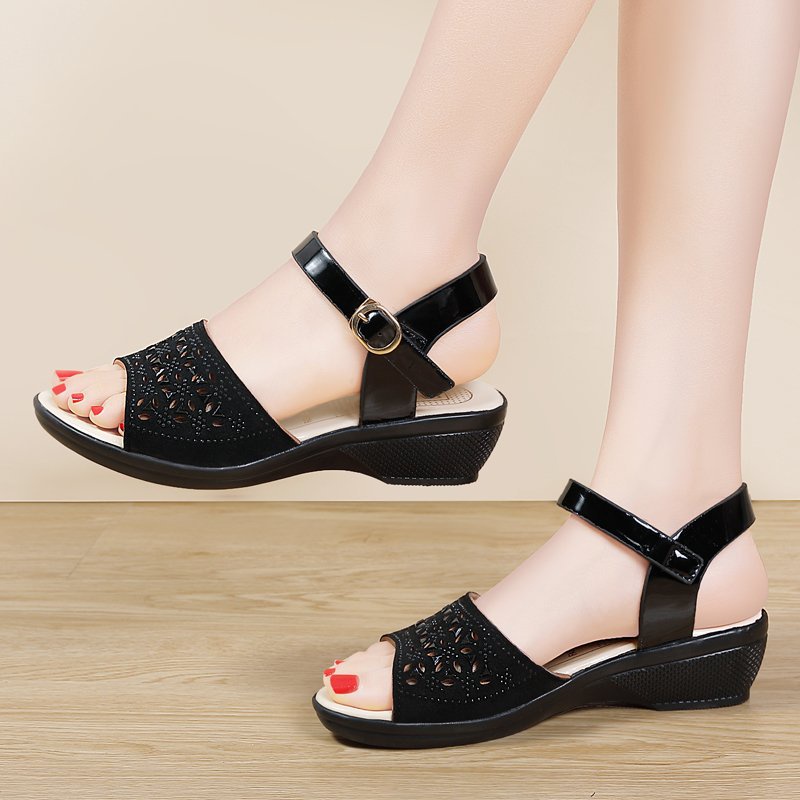 Giày Sandal Đế Xuồng Thoáng Khí Phong Cách Hàn Quốc Cho Nữ