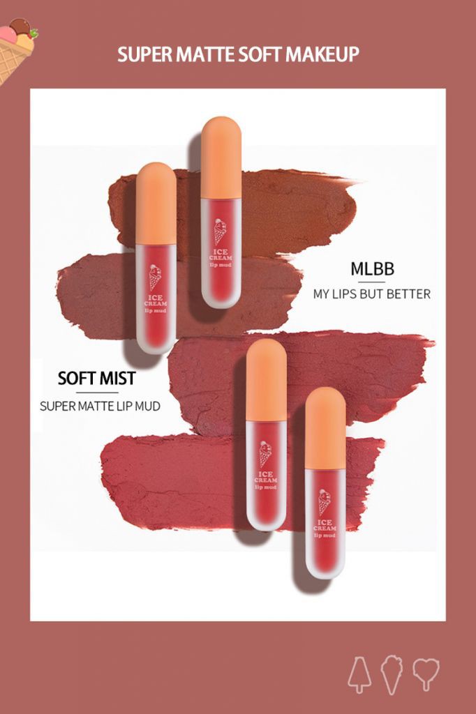 [HOT SELLING] ?? Ice cream lip mud white light matte soft mist caramel orange brown milk tea mousse lip glaze mirror? | BigBuy360 - bigbuy360.vn