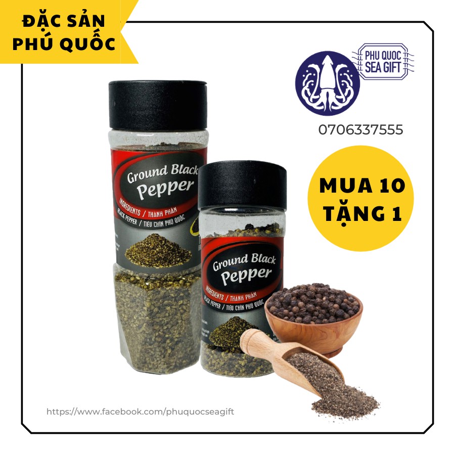 Tiêu đen xay  - Ground black pepper - ĐẶC SẢN PHÚ QUỐC (MUA 10 TẶNG 1)💥