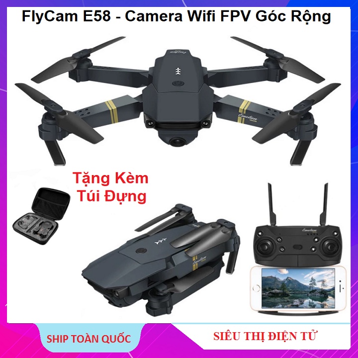 Flycam Chụp Ảnh Quay Phim 720P, Siêu Nét Chống Rung Quang Học - Kết Nối Wifi Với Điện Thoại Bảo Hành 6 Tháng