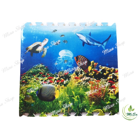 SALE Bộ 4 miếng tấm xốp lót sàn hình cá mập, kích thước 60x60 cm/ miếng