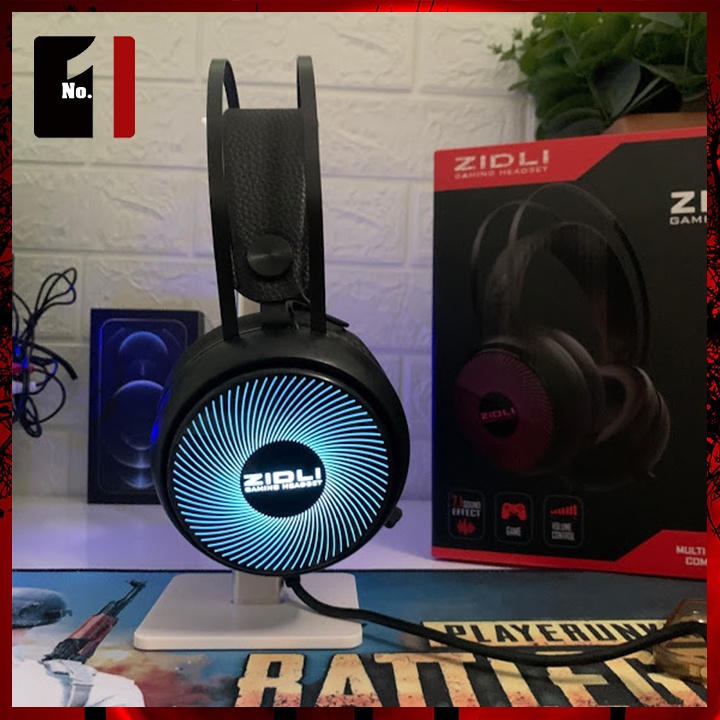 Tai Nghe Nhạc Headphone Gaming Chụp Tai Có Dây ZIDLI ZH12S Led RGB Tai Nghe Game Thủ Máy Vi Tính Laptop Pc