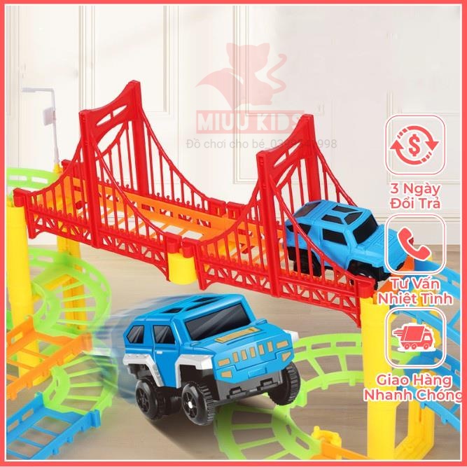 Đường Ray Tàu Lượn Chạy Pin Cho Bé Lắp Ghép Sắng Ráp Sáng Tạo