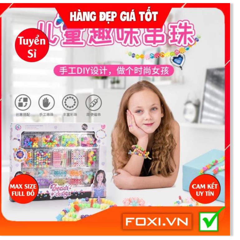 Bộ xâu hạt làm trang sức vòng tay- vòng cổ thủ công-nhiều mẫu cho bé gái-Bé thỏa sức sáng tạo