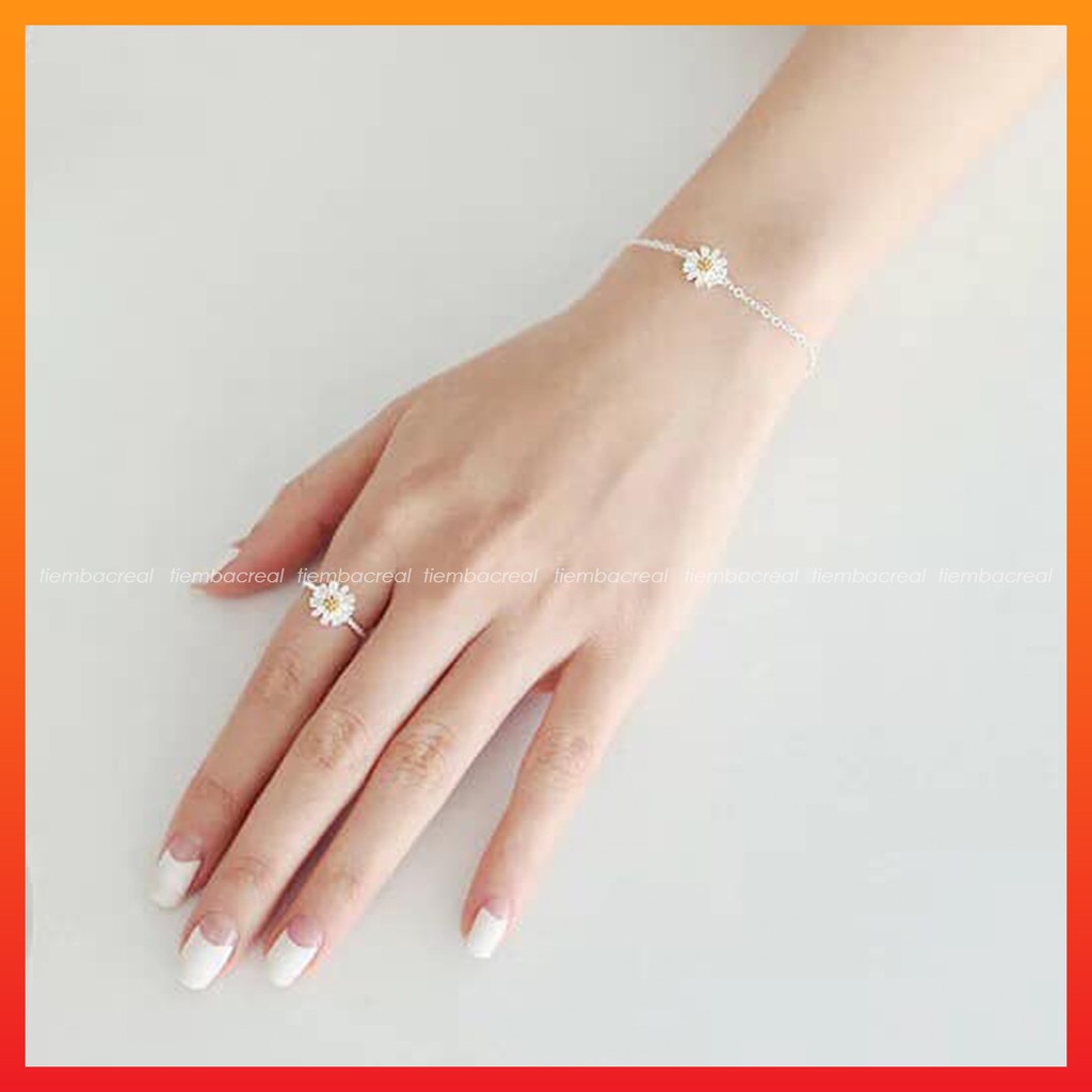 Lắc tay hoa cúc bạc ta nguyên chất không han gỉ, lắc tay hoa cúc đủ size kích cỡ | BigBuy360 - bigbuy360.vn