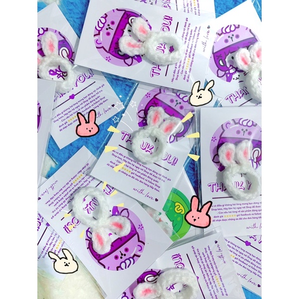 Nhẫn len handmade tai thỏ, quà tặng handmade