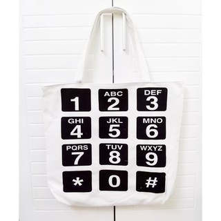 Túi vải tote 2 lớp mẫu bàn phím điện thoại
