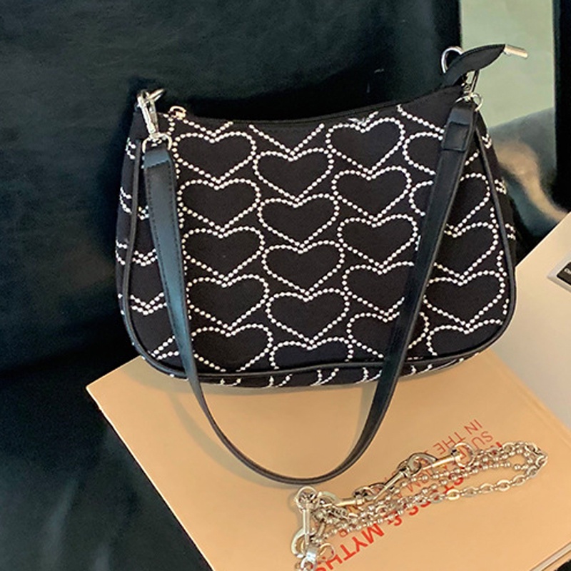 Ielgy Niche Túi Xách Đeo Vai Một Bên Vai Hình Trái Tim Cổ Điển Cá Tính Cao Cấp Dễ Phối Đồ Dành Cho
