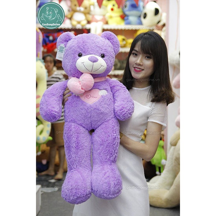 Gấu Teddy Angel Tím 80cm