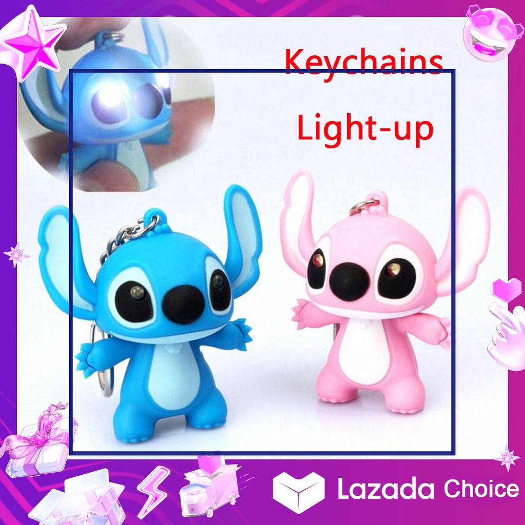 Móc Khóa Hình Lilo Và Stitch Hoạt Hình Có Đèn Led