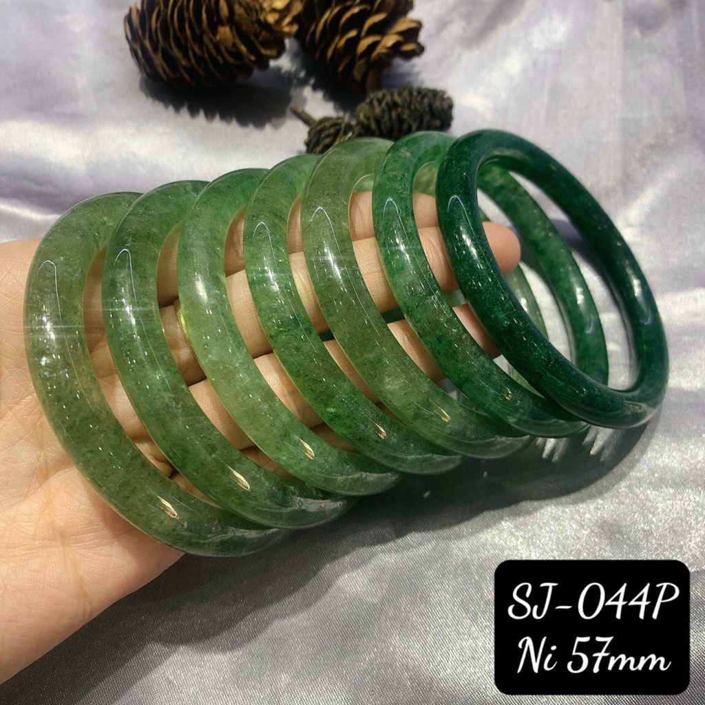 Vòng Kiềng Thach Anh Dâu Xanh Bảng Tròn 9-10mm