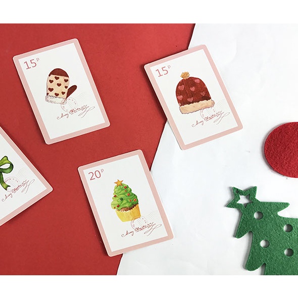 Set 27 tấm LOMO CARD xinh xắn họa tiết giáng sinh thẻ nhỏ Merry Christmas trang trí noel