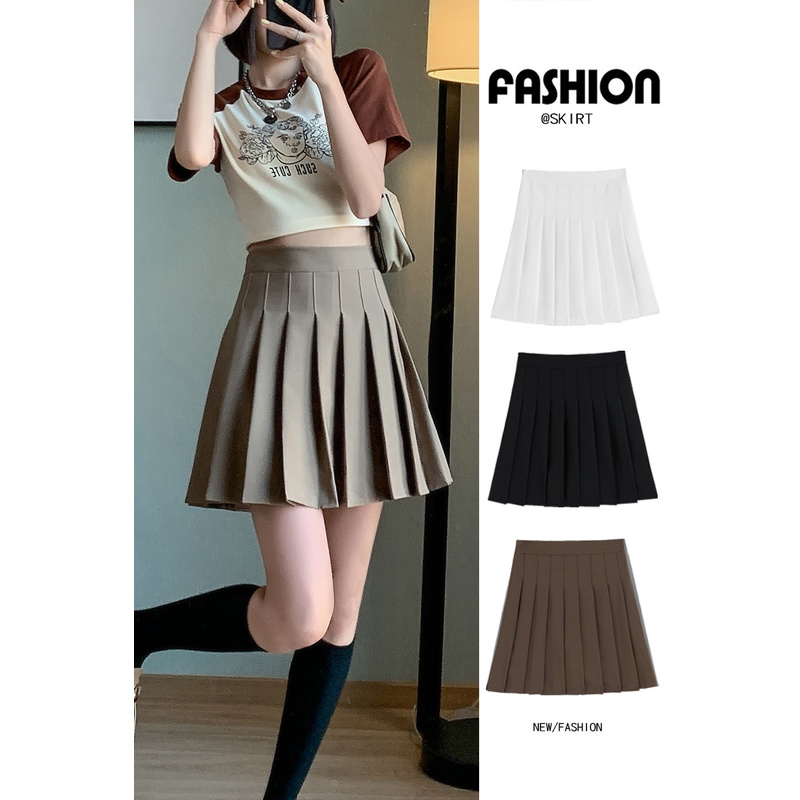 NRVP Chân Váy Chữ A Lưng Cao Màu Sắc Thời Trang