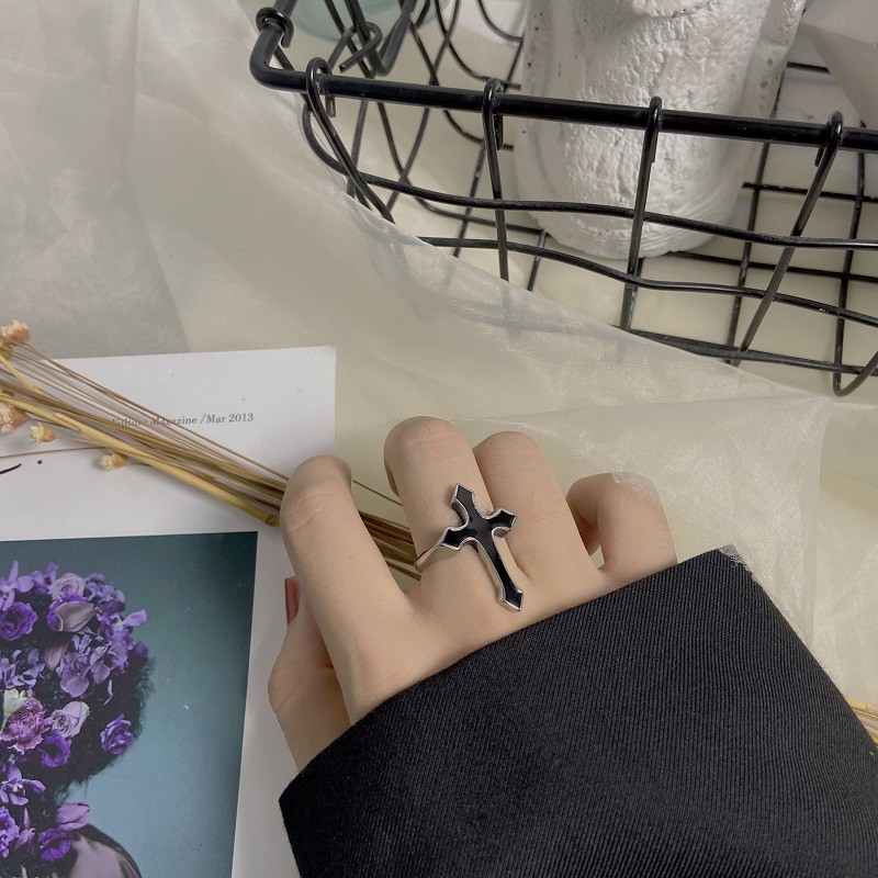 Nhẫn Hình Chữ Thập Cá Tính Phong Cách Hip-Hop