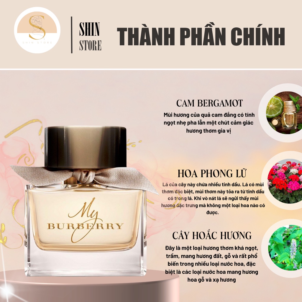 Nước hoa nữ My Burberry dung tích 90ml - Dầu thơm nữ hương thơm quyến rũ nữ tính đầy mê hoặc