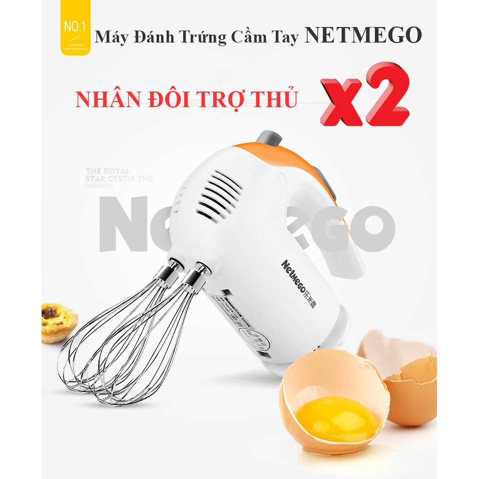 ✔️  Sale Máy đánh trứng cầm tay Netmego 300W , dụng cụ làm bánh, máy đánh trứng máy nhào bột