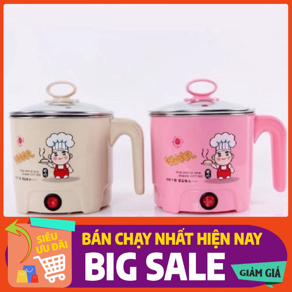 Nồi Nấu Mì Màu Đa Năng, Siêu Tốc 1,6 Lít  ca nấu lẩu nấu mì mini tiện dụng tại nhà