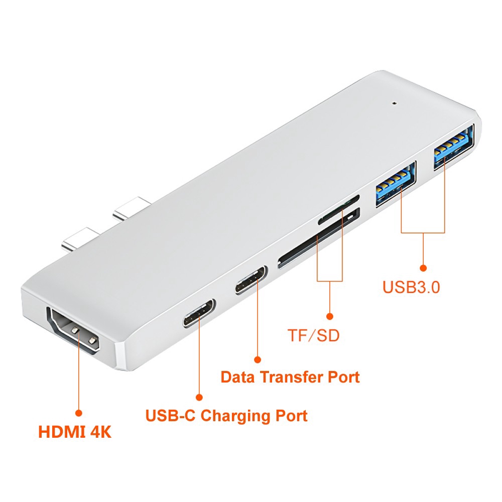 Cwxuan USB C Hub to 4K HDMI Adapter Thunderbolt 3 Data Type-C Hub TF SD PD Adapter