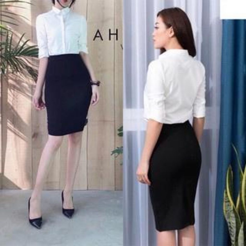 Chân váy bút chì chất vải Umi Hàn cao cấp, chân váy công sở tôn dáng, co giãn tốt, có xẻ sau. | BigBuy360 - bigbuy360.vn