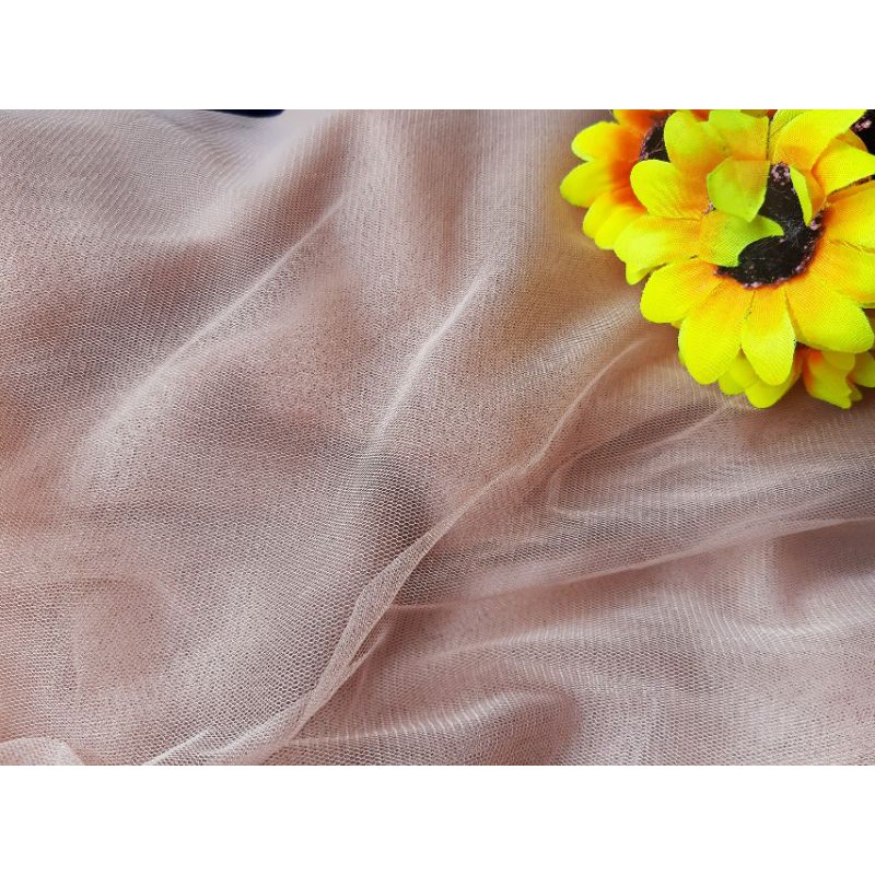 Vải lưới màu nude đậm