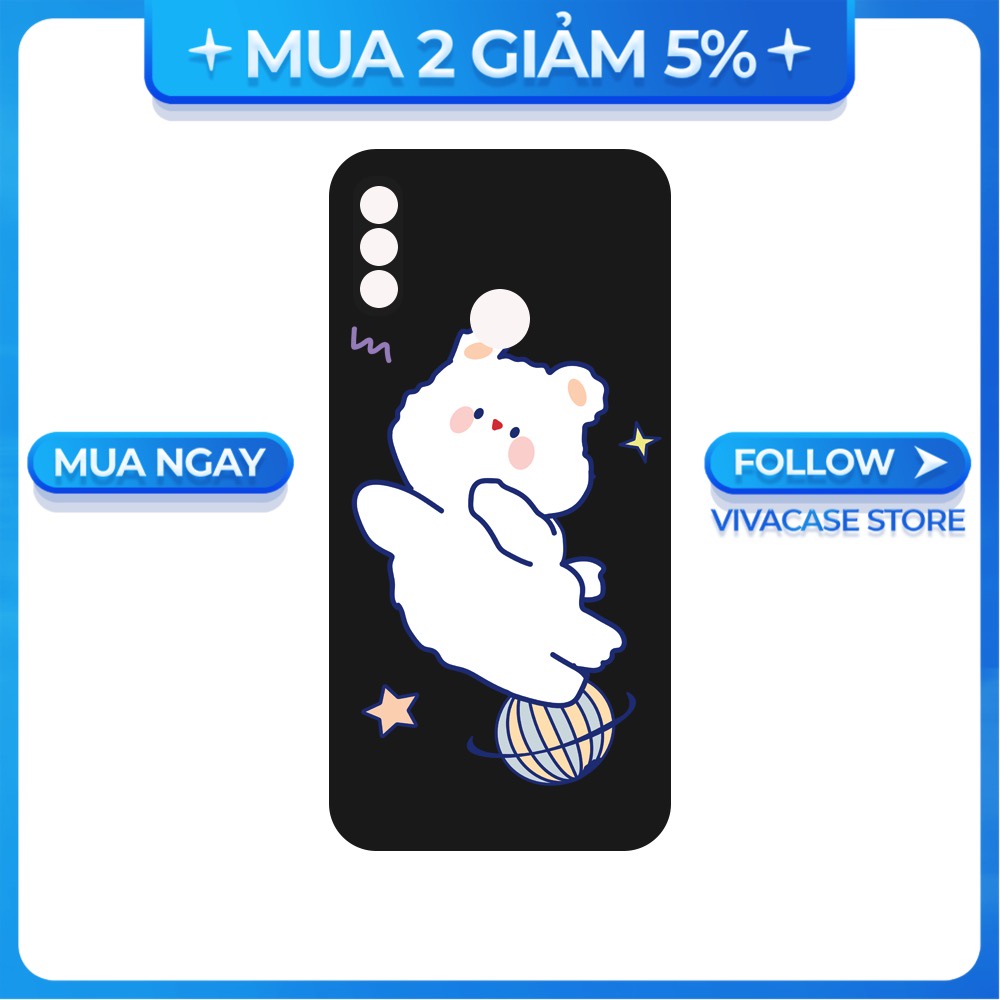 Ốp lưng Vsmart Joy 3/Joy 4/Active 3/Bee 3/Live/...dẻo đen hình Gấu Trắng