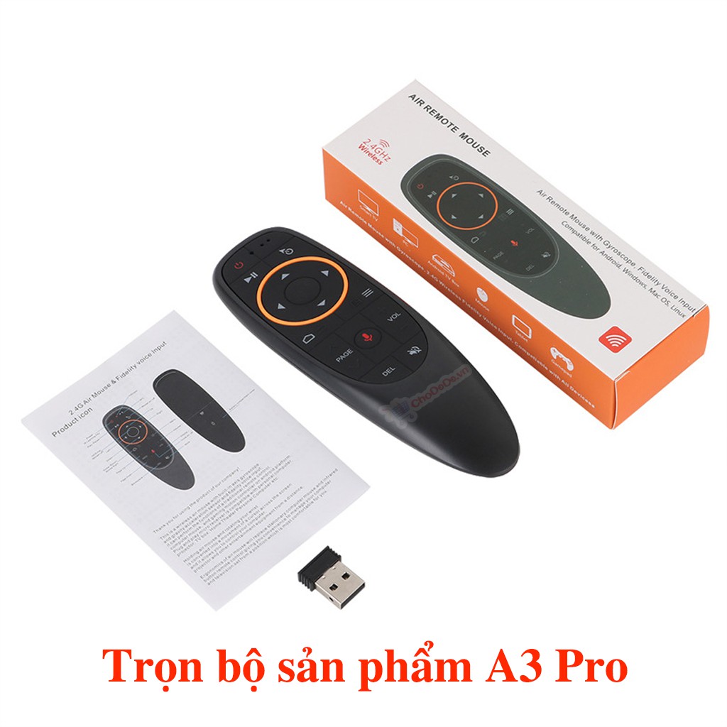 [Mã ELFLASH5 giảm 20K đơn 50K] Chuột bay tìm kiếm giọng nói đa năng A3 Pro Voice 1 chạm trên Android Box G10S, G20S