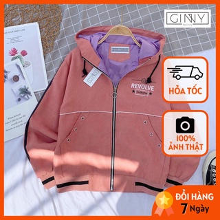 Áo Khoác Nhung Da Lộn REVOLVE HN10 | Khoác Nữ Da Lộn | 2 Lớp Mềm Mịn | Freesize |GinHouse.Shop