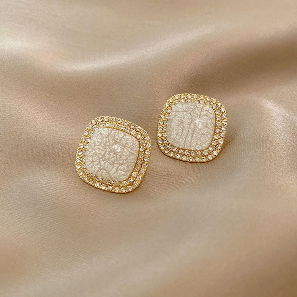 MOCHO Bông Tai Hình Vuông Thiết Kế Tinh Tế Thời Trang Cho Nữ