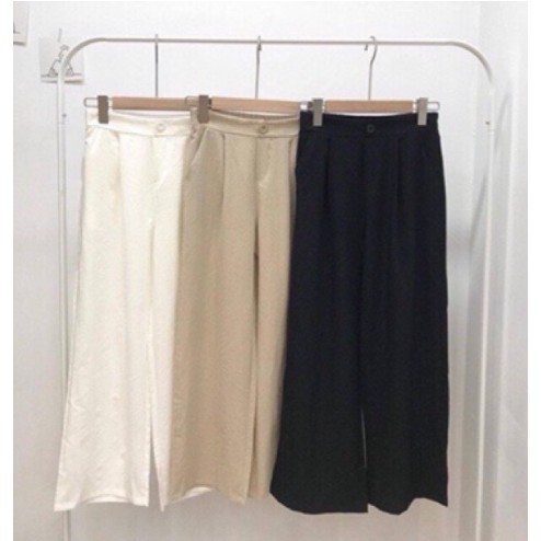 Quần đũi Nhật, ống rộng, dài - Quần culottes đũi dáng dài ống rộng siêu Hot dáng suông QD02