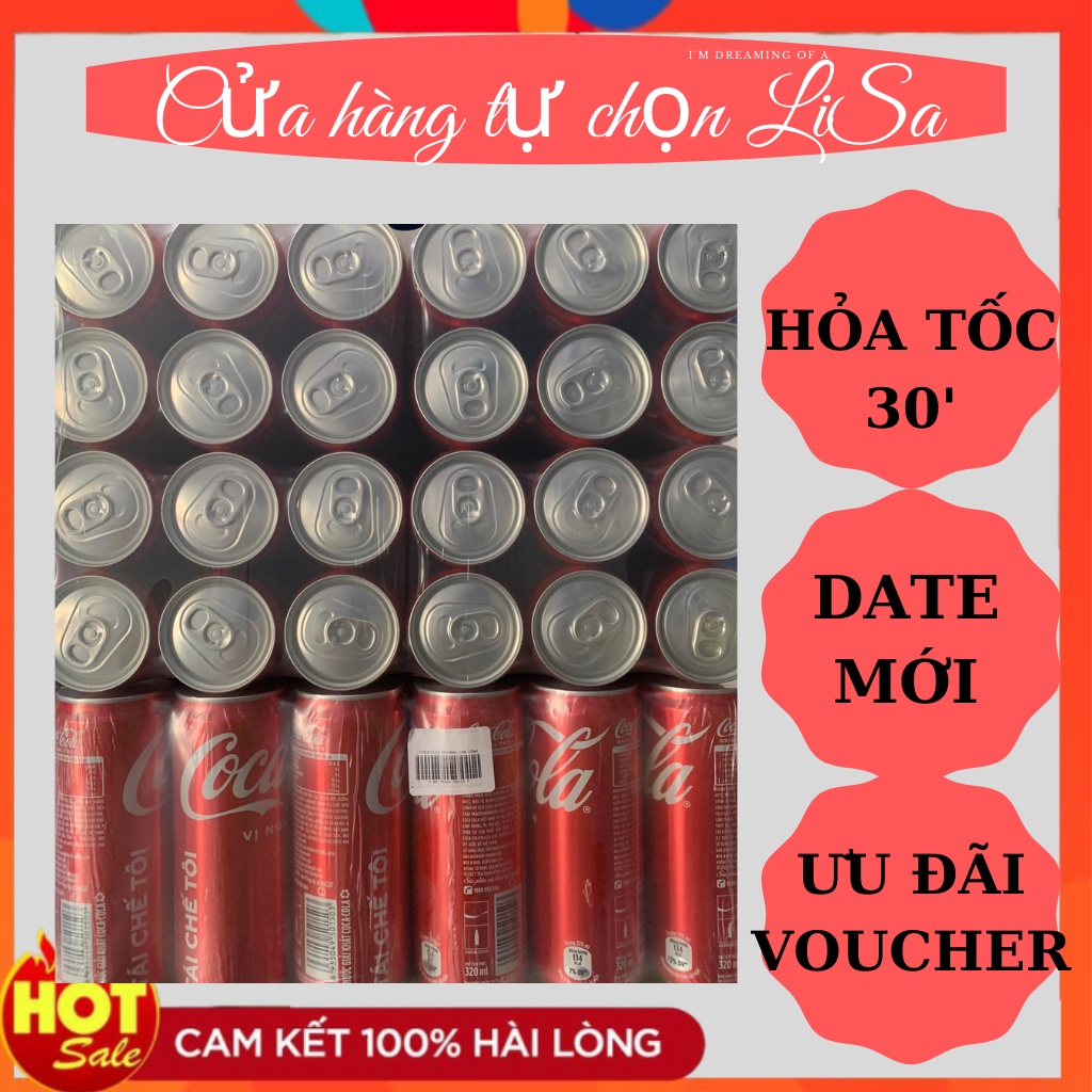 [HỎA TỐC] Thùng 24 lon Coca Cola vị nguyên bản lon cao 330ml