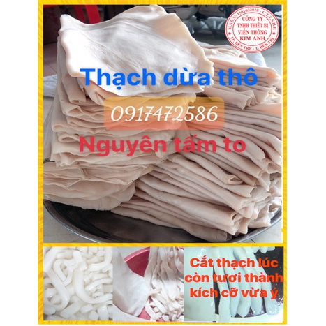 Thạch dừa thô nguyên tấm to size xuất khẩu 1 kg (4 tấm to), nấu chè dừa dầm, trà sữa, thả bóng mực