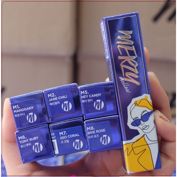 [CÓ SẴN] Son Kem Lỳ Merzy Mellow Blue Tint Version Girl - Phiên Bản Giới Hạn