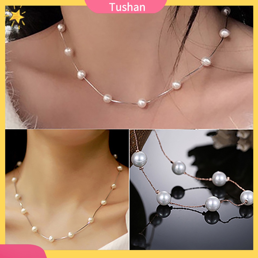 Vòng cổ ngắn phối hạt ngọc trai thời trang