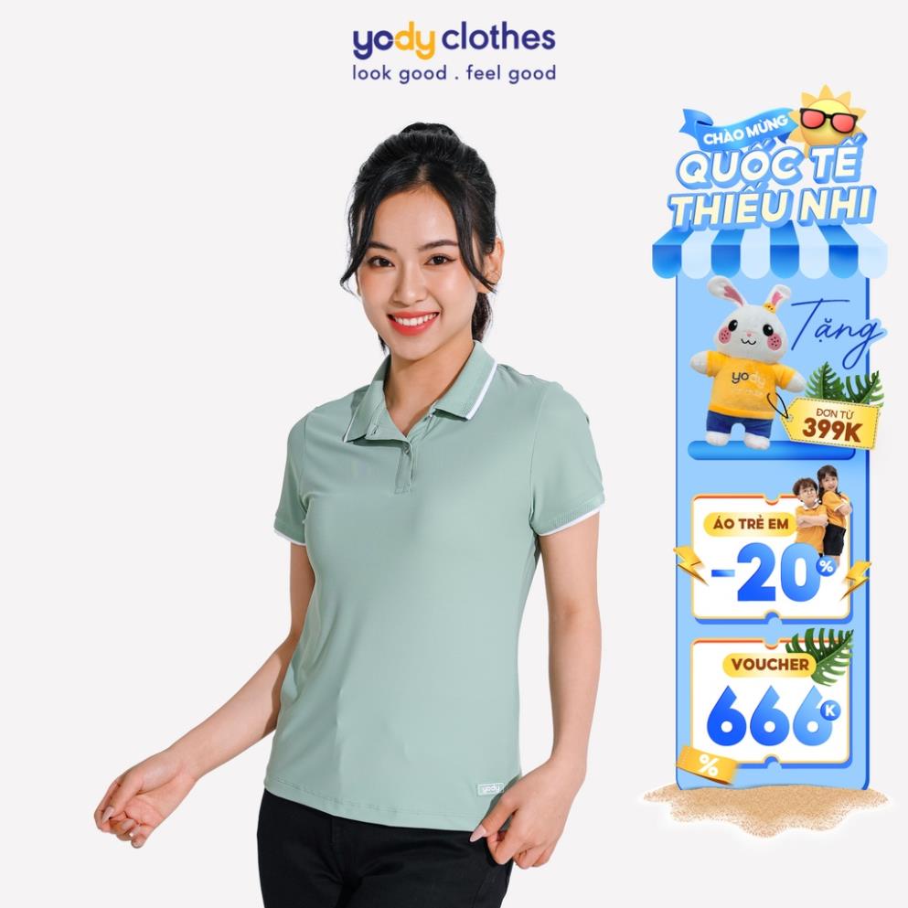 Áo thun polo nữ YODY vải Airycool giữ form thoáng mát, phù hợp công sở, có áo cặp APN5046 !