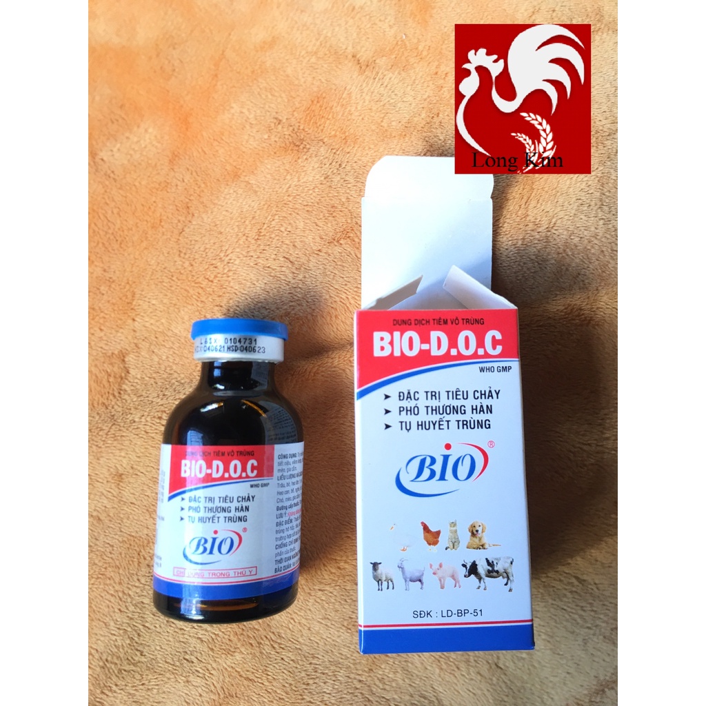 Bio DOC chai 20ml viêm phổi, phó thương hàn trên Heo, trâu, bò, dê, cừu, chó, mèo, gà đá, gia cầm