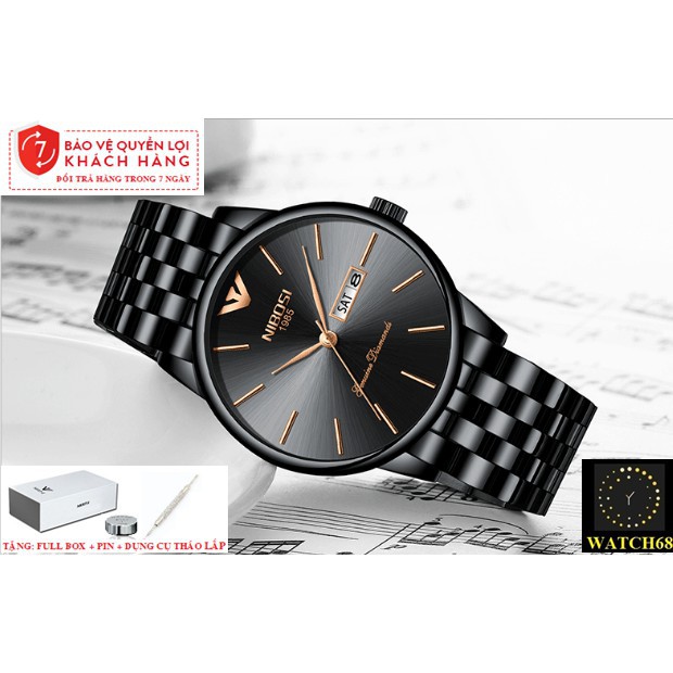 ĐỒNG HỒ NAM NIBOSI 2332 (1985) - FULL BOX DÂY THÉP KHÔNG GỈ. KIỂU DÁNG SANG TRỌNG Bán lẻ giá sỉ