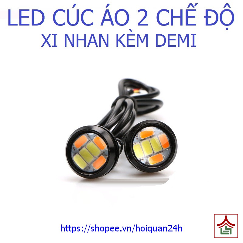  Đèn Xi Nhan kèm Demi Cúc Áo Mini Cao Cấp 2 trong 1, Xi Nhan Vàng kèm Demi Trắng