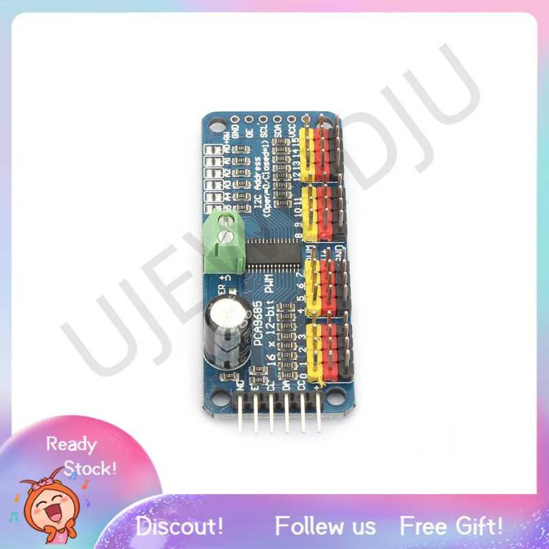 Bảng mạch mô đun động cơ Servo Ujew PCA9685 16 kênh 12Bit PWM I2C 40~1000Hz 5V cho robot