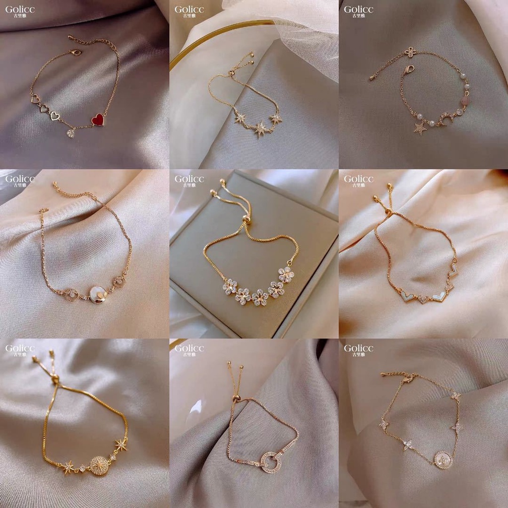 Vòng Tay Đính Đá zircon Đơn Giản Sang Trọng Phong Cách Hàn Quốc