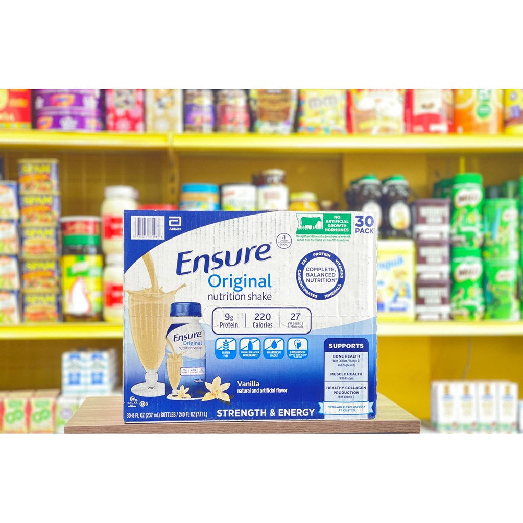 Sữa Nước ENSURE ORIGINAL NUTRITION SHAKE VANILLA ENSURE MỸ 237ML