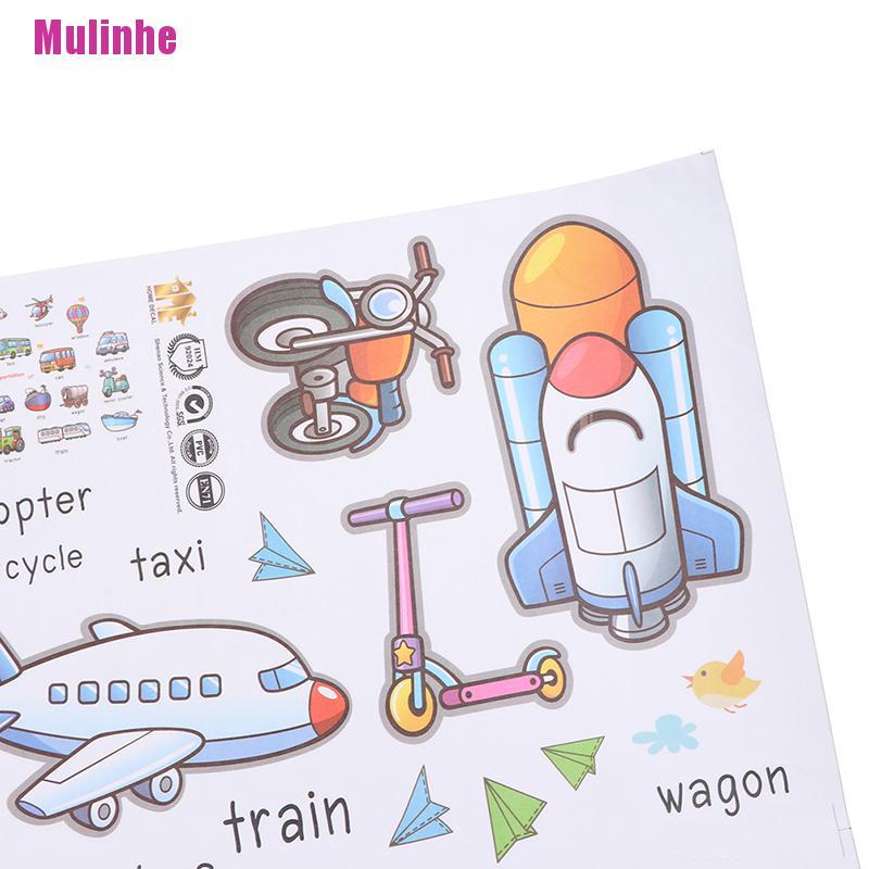 Sticker Dán Tường Hình Xe Hơi Hoạt Hình Dành Cho Trẻ Em Mẫu Giáo